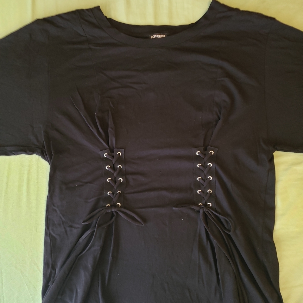 Express black corset tee